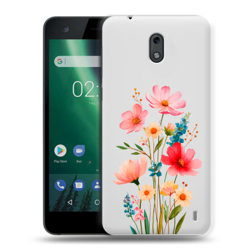 Силиконовый чехол на Nokia 2 с принтом Цветы Силиконовый чехол на Nokia 2 с принтом Цветы