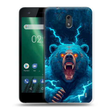 Силиконовый чехол на Nokia 2 с принтом Медведь Силиконовый чехол на Nokia 2 с принтом Медведь
