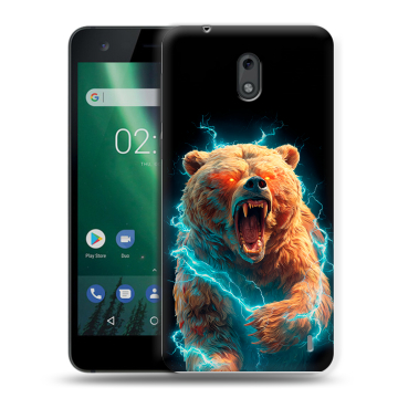 Силиконовый чехол на Nokia 2 с принтом Медведь Силиконовый чехол на Nokia 2 с принтом Медведь