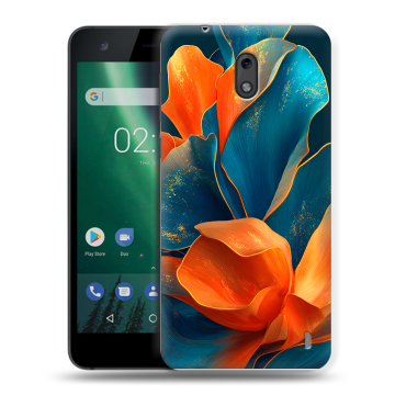 Силиконовый чехол на Nokia 2 с принтом Цветы Силиконовый чехол на Nokia 2 с принтом Цветы