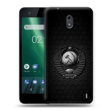 Силиконовый чехол на Nokia 2 с принтом Герб Флаг СССР