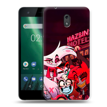 Силиконовый чехол на Nokia 2 с принтом Hazbin Hotel Отель Хазбин