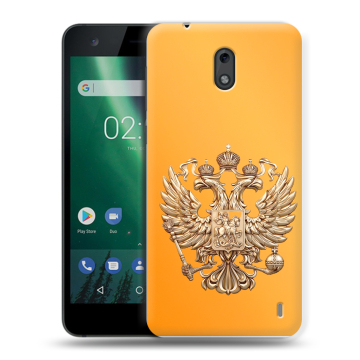Силиконовый чехол на Nokia 2 с принтом Герб Флаг России