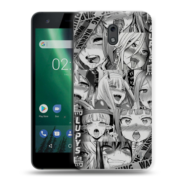 Силиконовый чехол на Nokia 2 с принтом Ahegao Ахегао Аниме
