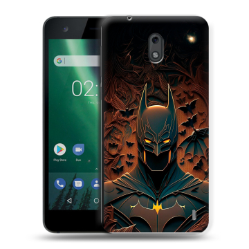 Силиконовый чехол на Nokia 2 с принтом Batman Бэтмен