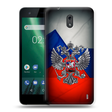 Силиконовый чехол на Nokia 2 с принтом Флаг России