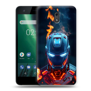 Силиконовый чехол на Nokia 2 с принтом IronMan Железный человек