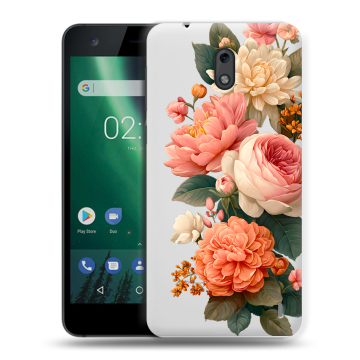 Силиконовый чехол на Nokia 2 с принтом цветы