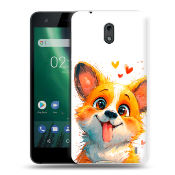 Силиконовый чехол на Nokia 2 с принтом корги