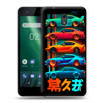 Силиконовый чехол на Nokia 2 с принтом машины тачки