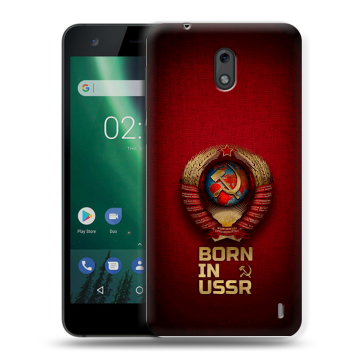Силиконовый чехол на Nokia 2 с принтом Флаг Герб СССР