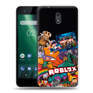 Силиконовый чехол на Nokia 2 с принтом Roblox Роблокс