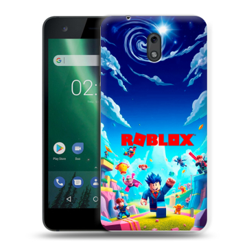 Силиконовый чехол на Nokia 2 с принтом Roblox Роблокс