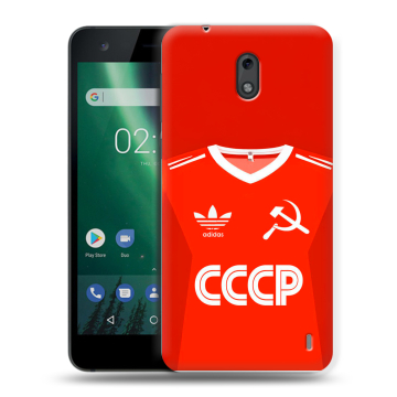 Силиконовый чехол на Nokia 2 с принтом Флаг Герб СССР
