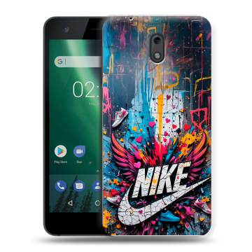 Силиконовый чехол на Nokia 2 с принтом Nike Найк