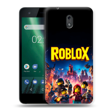 Силиконовый чехол на Nokia 2 с принтом Roblox Роблокс