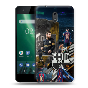 Силиконовый чехол на Nokia 2 с принтом Messi Barcelona