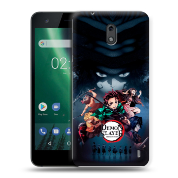 Силиконовый чехол на Nokia 2 с принтом Demon Slayer Клинок рассекающий демонов