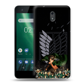 Силиконовый чехол на Nokia 2 с принтом Атака титанов Силиконовый чехол на Nokia 2 с принтом Атака титанов