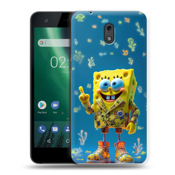 Силиконовый чехол на Nokia 2 с принтом Спанч боб Спанчбоб