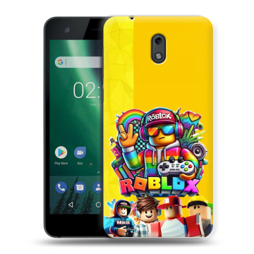 Силиконовый чехол на Nokia 2 с принтом Roblox Роблокс