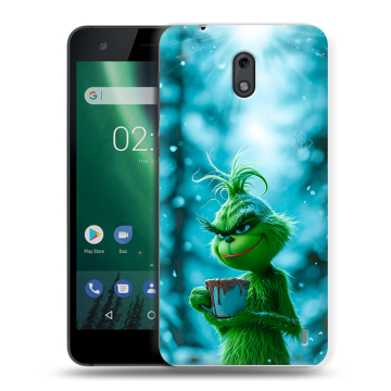 Силиконовый чехол на Nokia 2 с принтом Новый год гринч