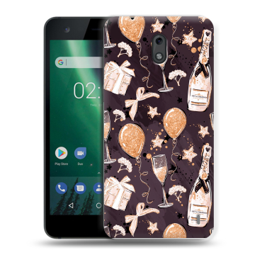 Силиконовый чехол на Nokia 2 с принтом Новый год
