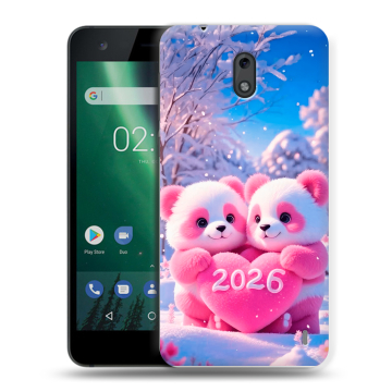Силиконовый чехол на Nokia 2 с принтом Новый год