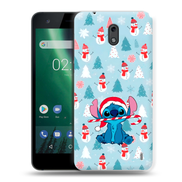 Силиконовый чехол на Nokia 2 с принтом Стич Новый год Силиконовый чехол на Nokia 2 с принтом Стич Новый год