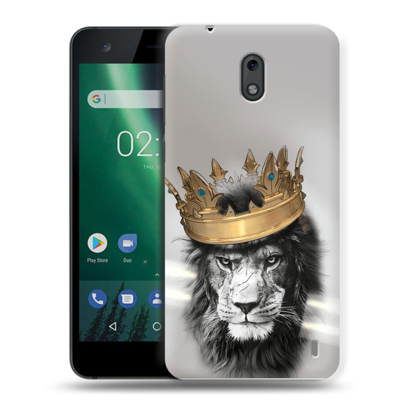 Силиконовый чехол на Nokia 2 с принтом Лев с короной Силиконовый чехол на Nokia 2 с принтом Лев с короной