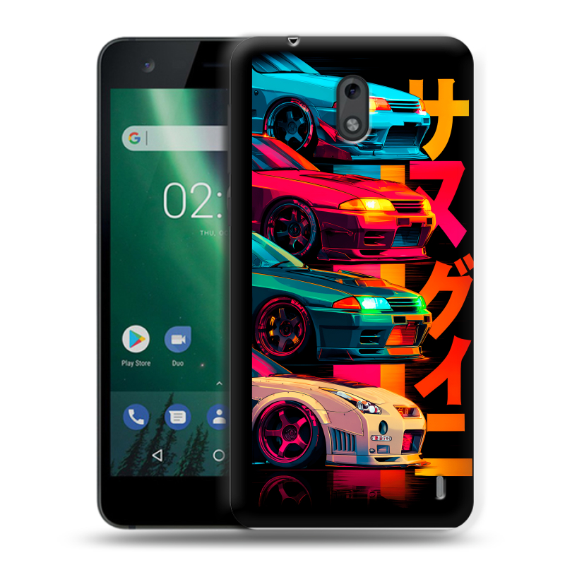 Силиконовый чехол на Nokia 2 с принтом Гоночные машины Силиконовый чехол на Nokia 2 с принтом Гоночные машины