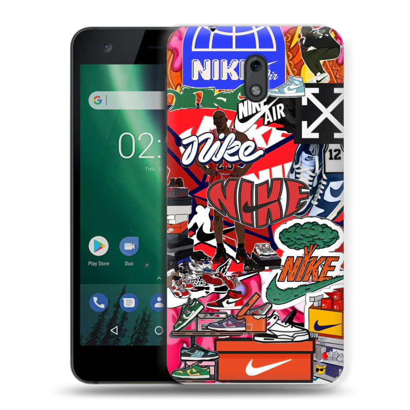 Силиконовый чехол на Nokia 2 с принтом Найк Nike яркий Силиконовый чехол на Nokia 2 с принтом Найк Nike яркий
