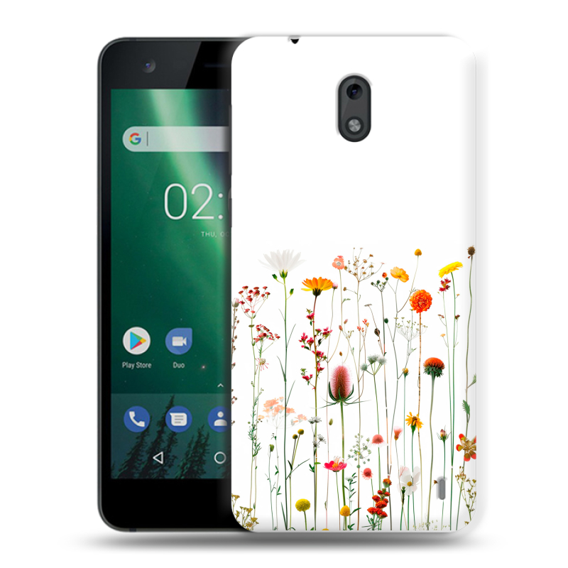 Силиконовый чехол на Nokia 2 с принтом цветы Силиконовый чехол на Nokia 2 с принтом цветы