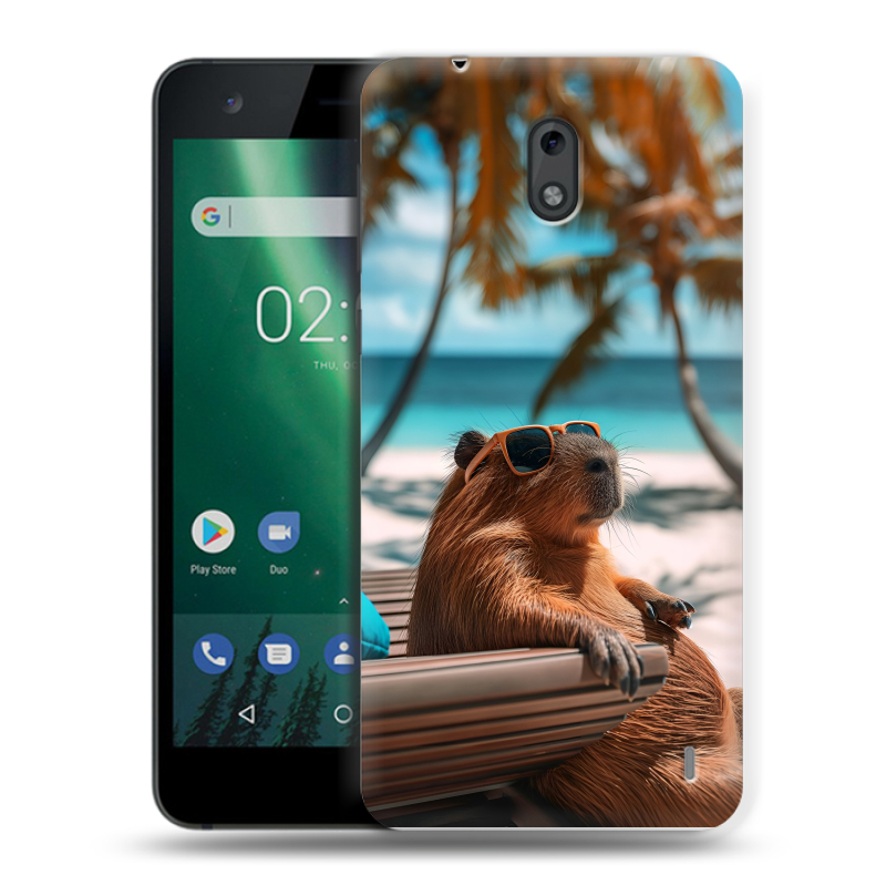Силиконовый чехол на Nokia 2 с принтом Капибара Силиконовый чехол на Nokia 2 с принтом Капибара