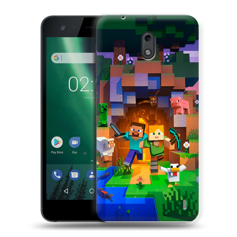 Силиконовый чехол на Nokia 2 с принтом Майнкрафт Minecraft Силиконовый чехол на Nokia 2 с принтом Майнкрафт Minecraft