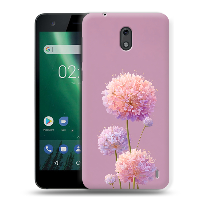 Силиконовый чехол на Nokia 2 с принтом Цветы Силиконовый чехол на Nokia 2 с принтом Цветы