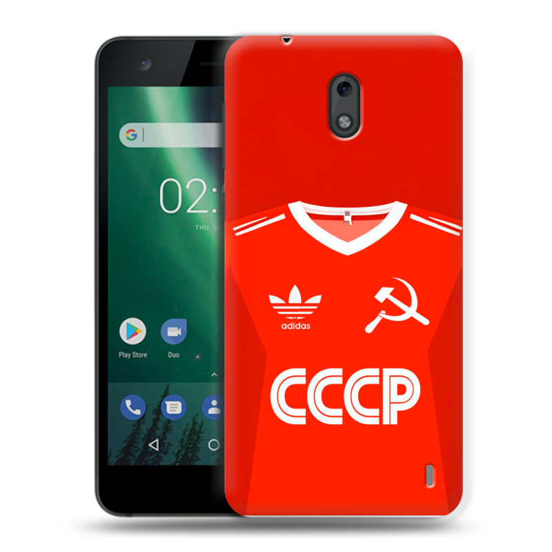 Силиконовый чехол на Nokia 2 с принтом Флаг Герб СССР Силиконовый чехол на Nokia 2 с принтом Флаг Герб СССР