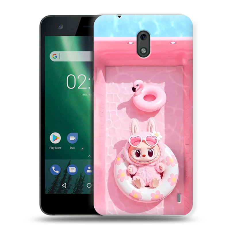 Силиконовый чехол на Nokia 2 с принтом Labubu Лабубу Силиконовый чехол на Nokia 2 с принтом Labubu Лабубу