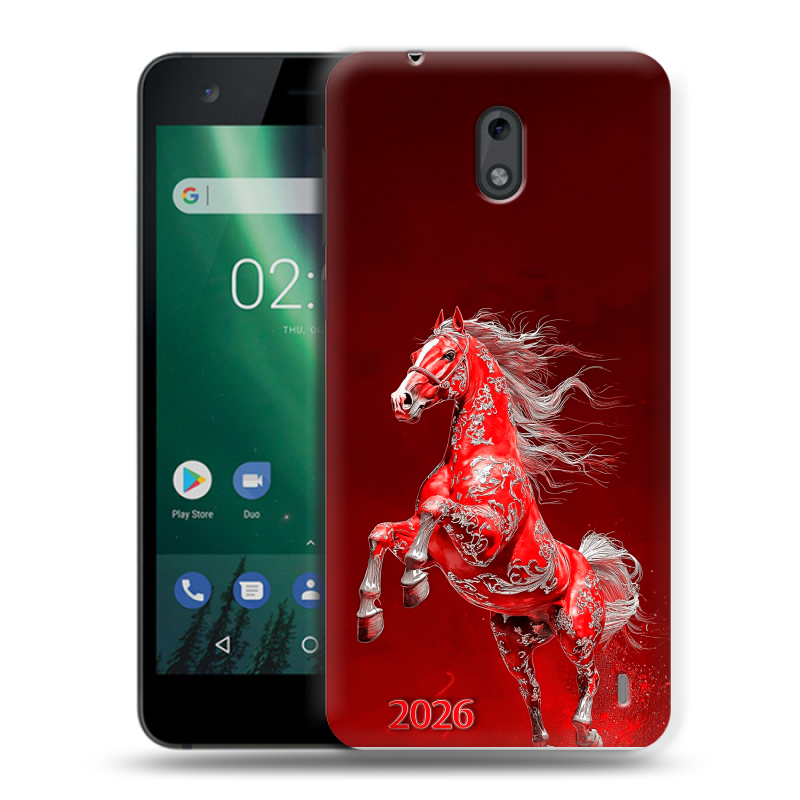 Силиконовый чехол на Nokia 2 с принтом Новый год Силиконовый чехол на Nokia 2 с принтом Новый год