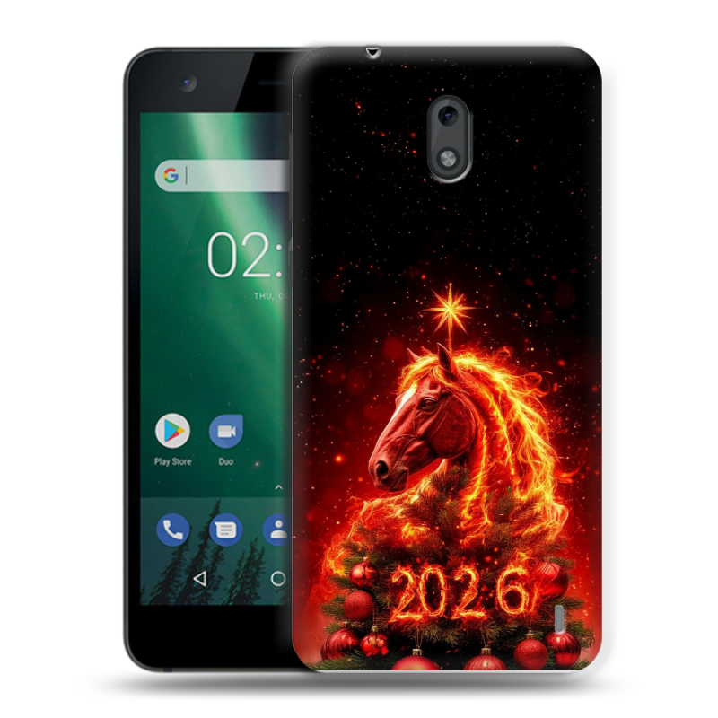 Силиконовый чехол на Nokia 2 с принтом Новый год Силиконовый чехол на Nokia 2 с принтом Новый год