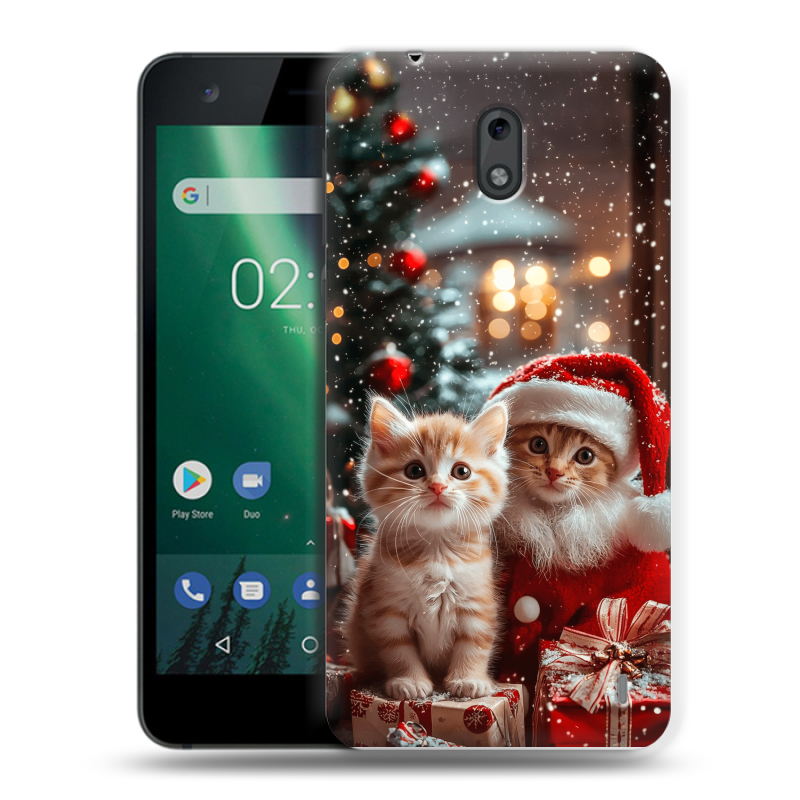Силиконовый чехол на Nokia 2 с принтом Новый год Силиконовый чехол на Nokia 2 с принтом Новый год