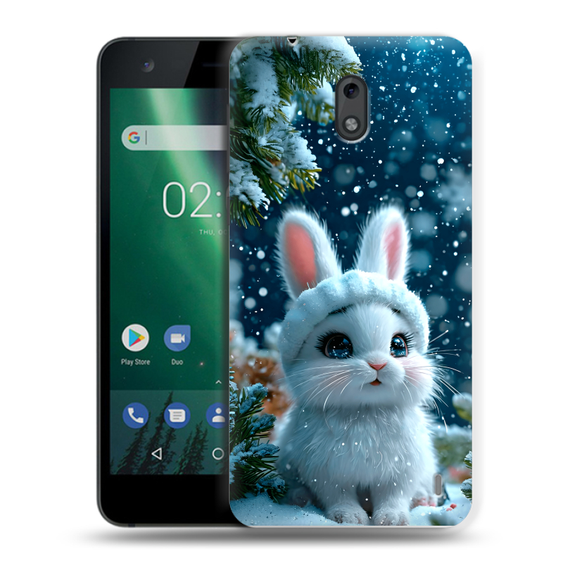 Силиконовый чехол на Nokia 2 с принтом Новый год Силиконовый чехол на Nokia 2 с принтом Новый год