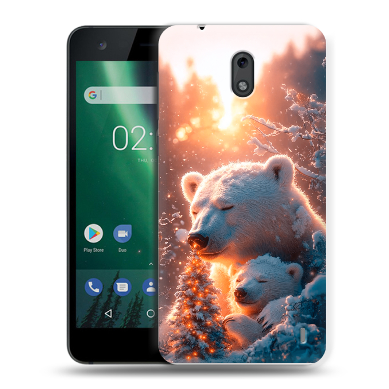 Силиконовый чехол на Nokia 2 с принтом Новый год Силиконовый чехол на Nokia 2 с принтом Новый год