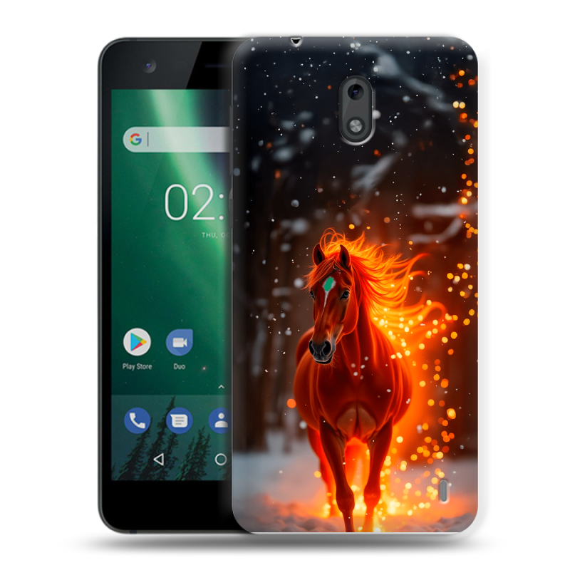 Силиконовый чехол на Nokia 2 с принтом Новый год Силиконовый чехол на Nokia 2 с принтом Новый год
