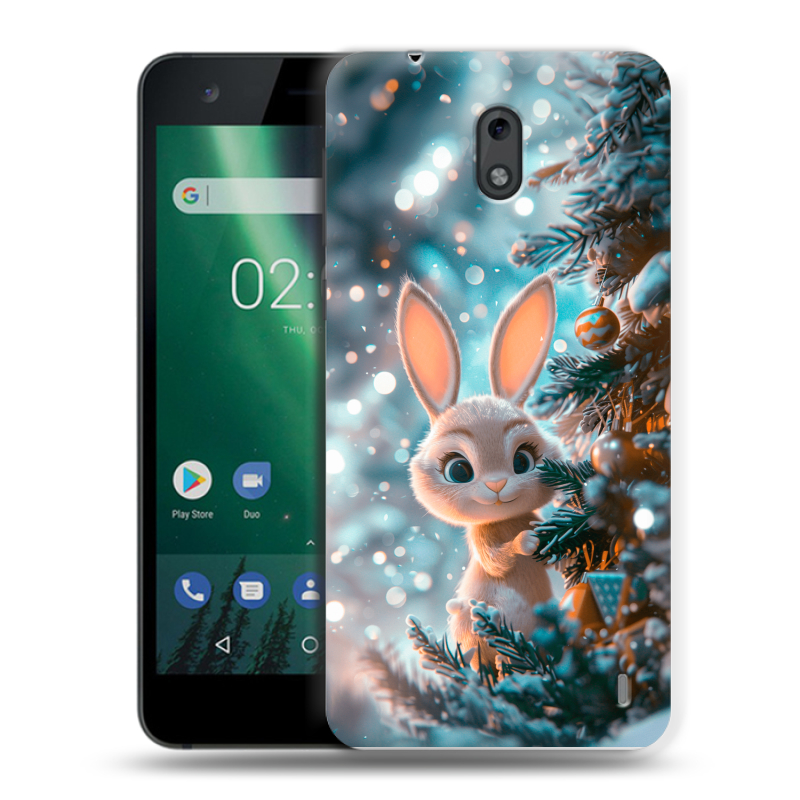Силиконовый чехол на Nokia 2 с принтом Новый год Силиконовый чехол на Nokia 2 с принтом Новый год
