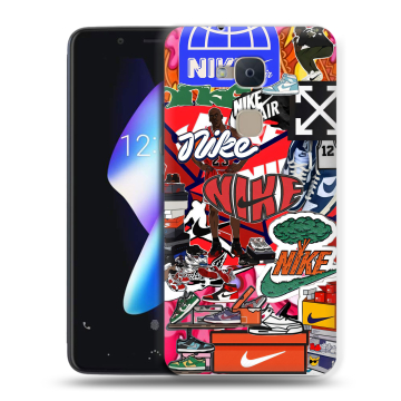 Силиконовый чехол на BQ Aquaris V с принтом Найк Nike яркий