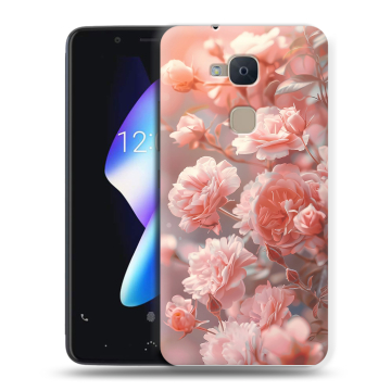 Силиконовый чехол на BQ Aquaris V с принтом Розовые розы