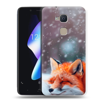 Силиконовый чехол на BQ Aquaris V с принтом лиса