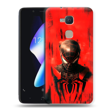 Силиконовый чехол на BQ Aquaris V с принтом человек паук spiderman Силиконовый чехол на BQ Aquaris V с принтом человек паук spiderman
