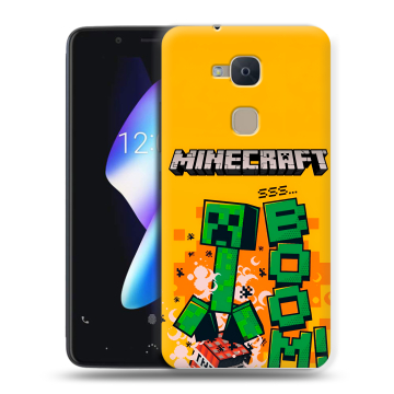 Силиконовый чехол на BQ Aquaris V с принтом Майнкрафт Minecraft